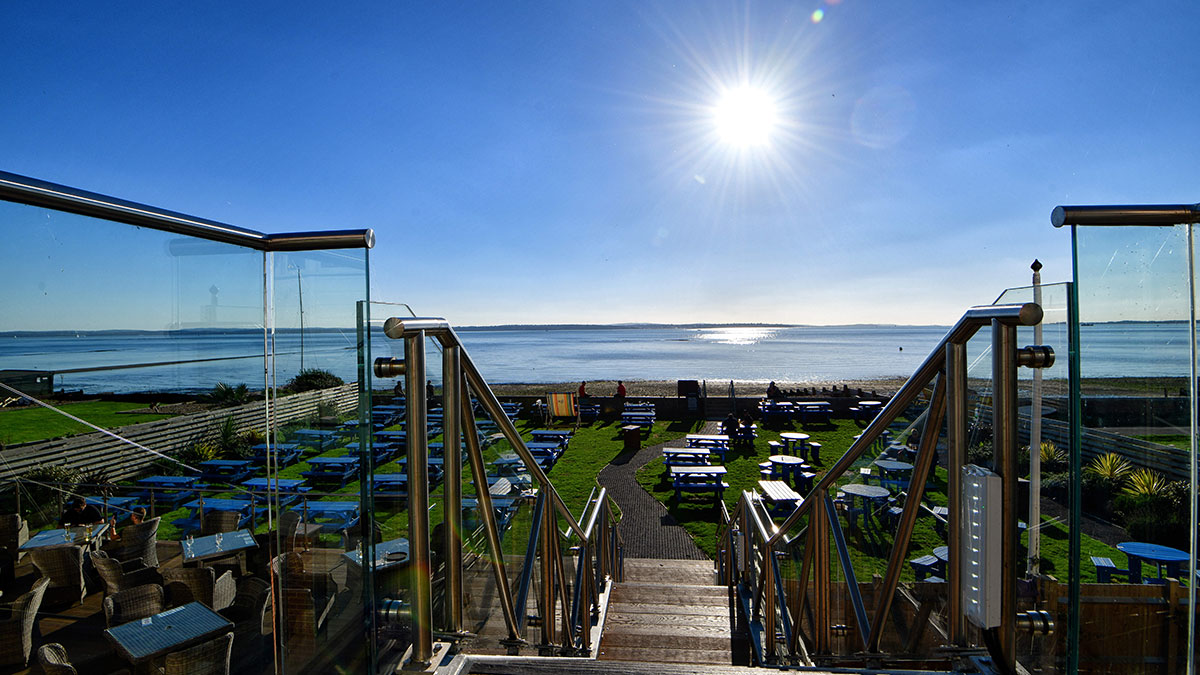 Osborne View garden with sea
