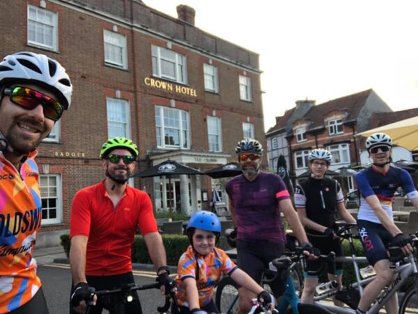 Jon Mead Charity Bike Ride for Dorset Mind at Crown Hotel