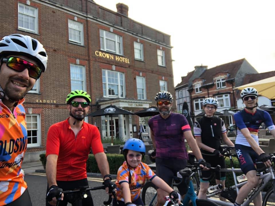 Jon Mead Charity Bike Ride for Dorset Mind at Crown Hotel