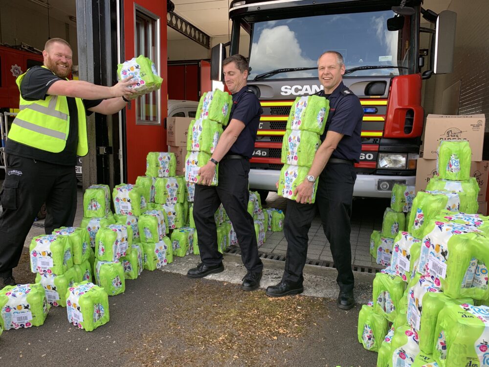 Matt Slater at H&W donates to Wareham Fire Station
