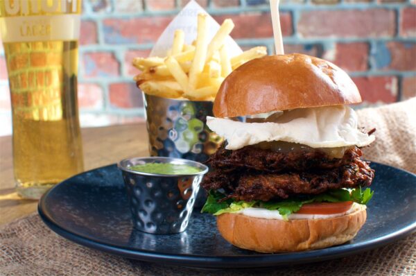 Spiced Indian bhaji burger