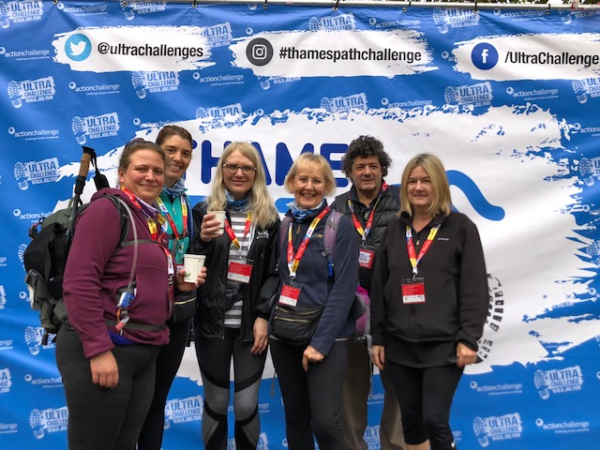 Thames Path Challenge-Marianne Jarvis, Coral Fookes, Debra Reed, Julie Downs, Rupert Wheeler and Pat Wheeler